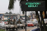 Abidjan sign displays a message on Ebola