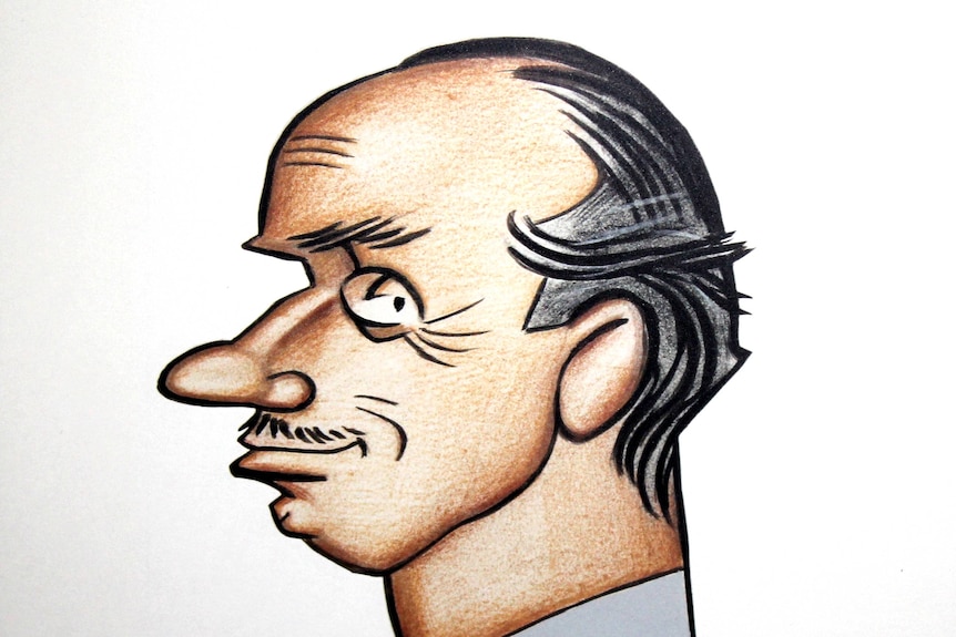 A playful self-portrait by Adelaide caricaturist Lionel Coventry.