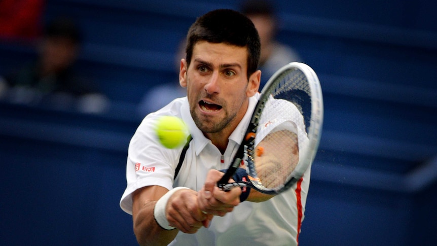 Too good ... Novak Djokovic beat Spain's Feliciano Lopez 6-3, 6-3.