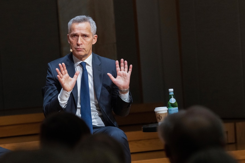 NATO Secretary General Jens Stoltenberg gives a lecture on Russia.