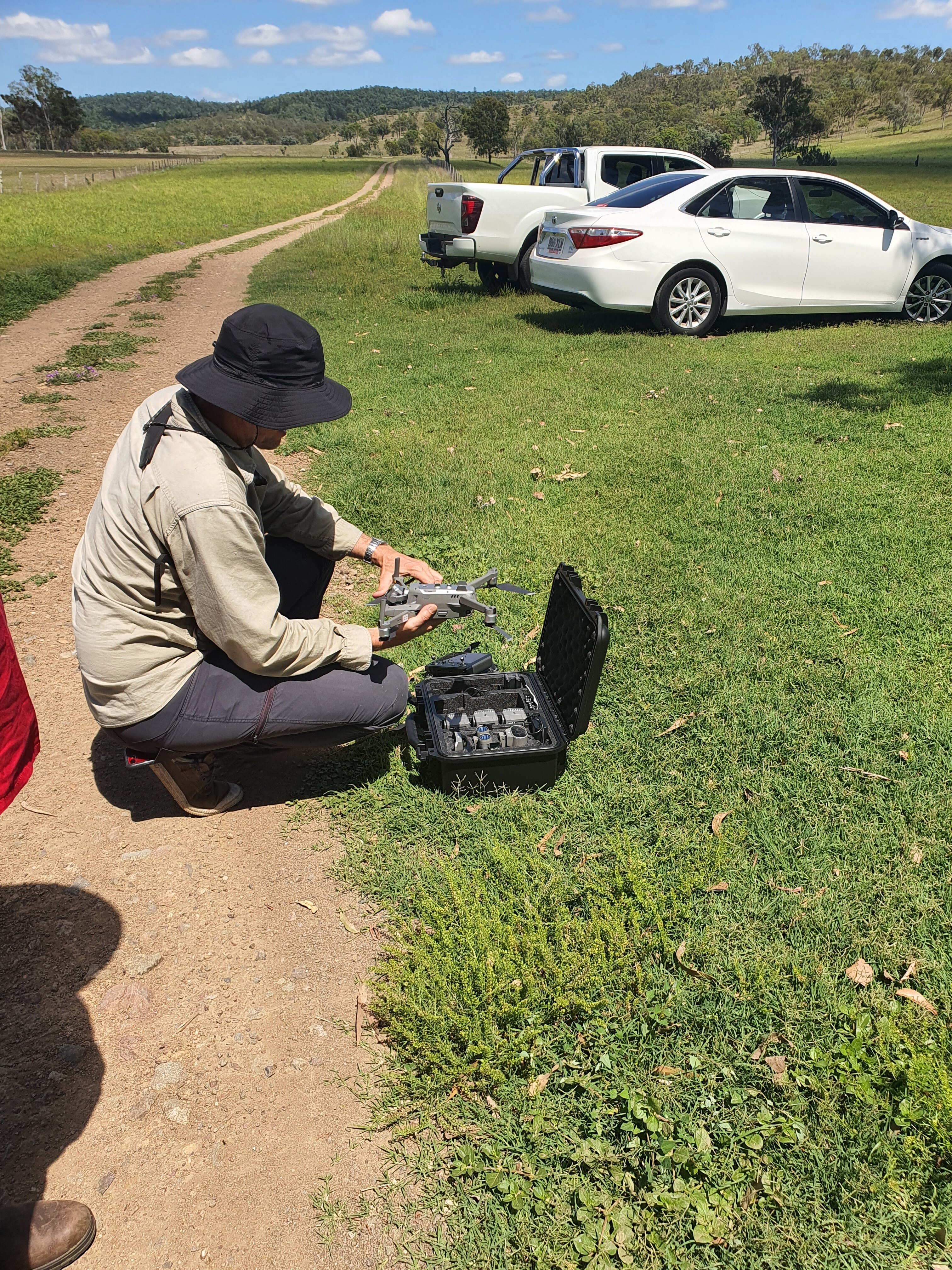 National Koala Monitoring Program team member Eric Vanderduys gets the drone ready to help spot koalas