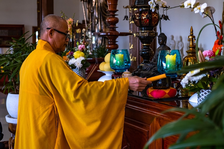 Thich Thien Tam in the Vietnamese temple.