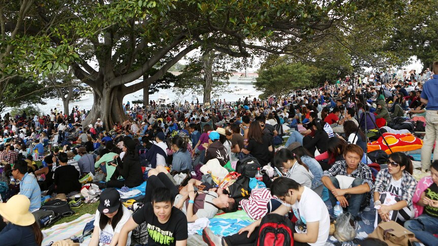 Crowds gather for New Year's Eve fireworks