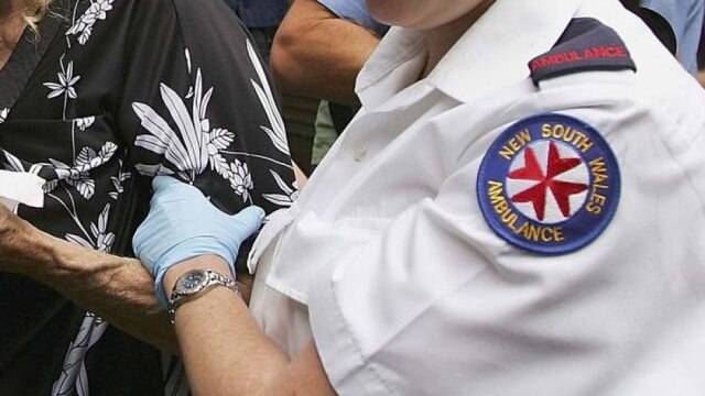 nsw ambulance officer helps a patient; generic logo thumbnail