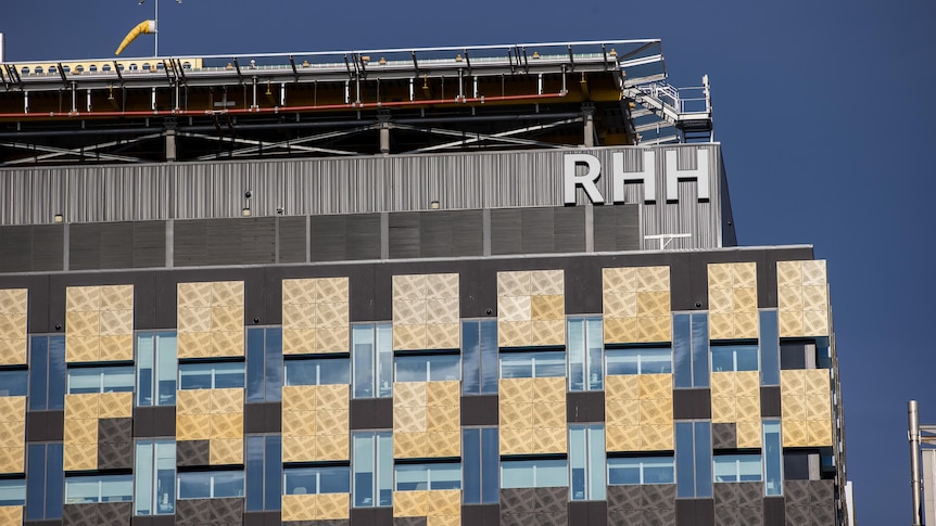A close-up of the Royal Hobart Hospital exterior.