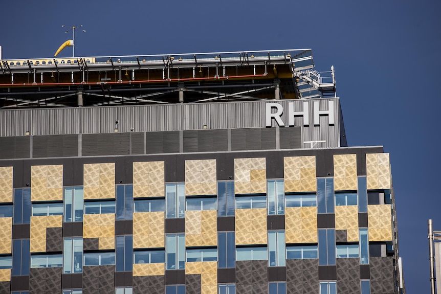 A close-up of the Royal Hobart Hospital exterior.