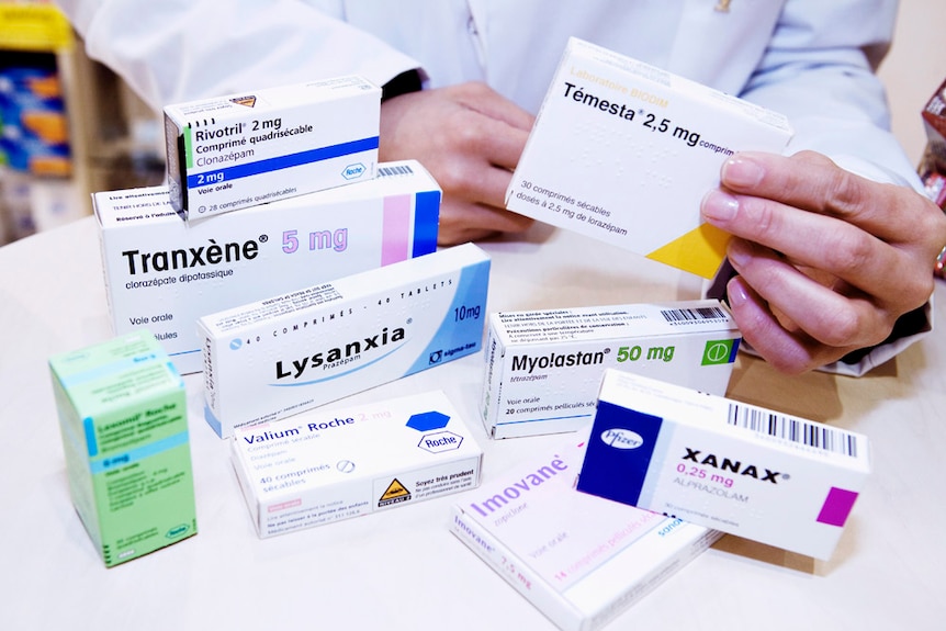 A collection of benzodiazepine products