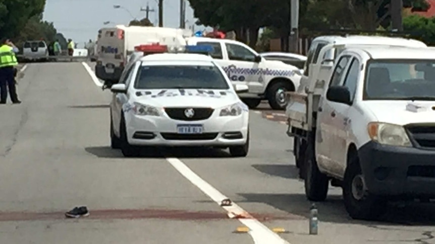 Police cars on scene of Kewdale stabbing incident