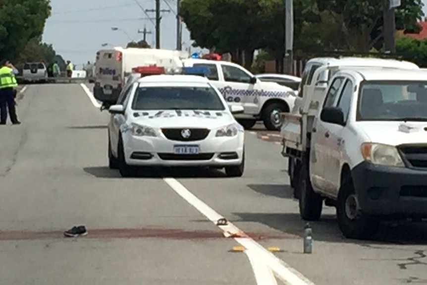 Police cars on scene of Kewdale stabbing incident
