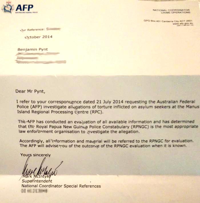 Read the AFP response letter