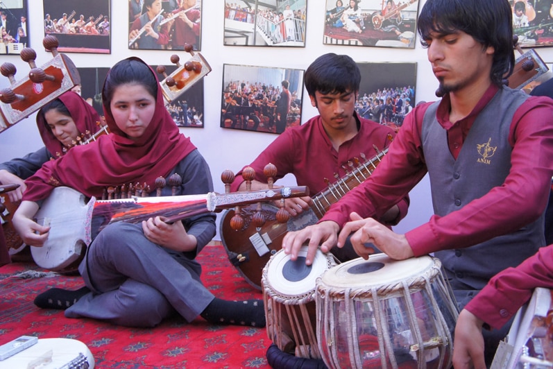 Students at the Afghanistan National Institute of Music (ANIM)