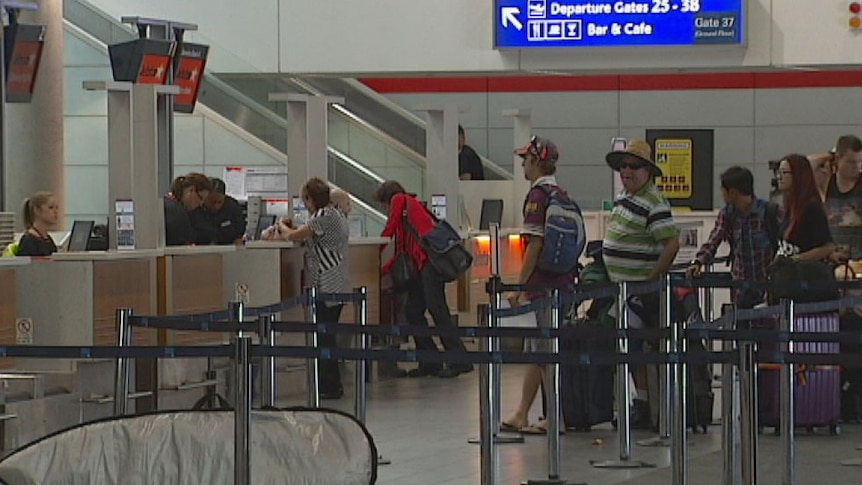 Check-in desk at Brisbane's domestic airport in October 2013