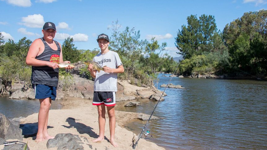 Byron Matheson and Sean Russel fishing at Pine Island