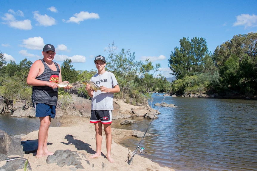 Byron Matheson and Sean Russel fishing at Pine Island