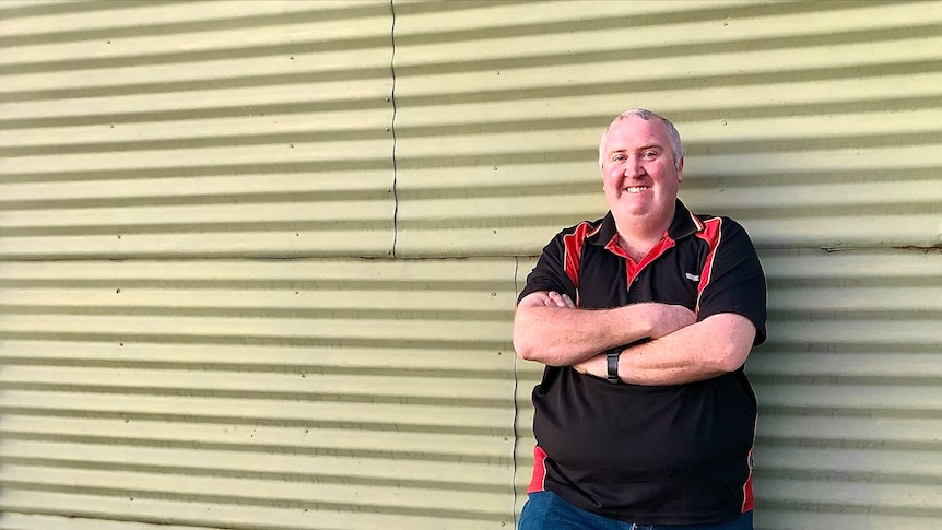 Eddie White, the unofficial 'mayor' and chief cheerleader of Allansford, south west Victoria