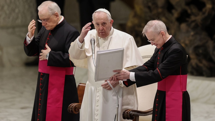 Pope Francis makes an appeal for peace in Ukraine during his weekly audience in Vatican city.