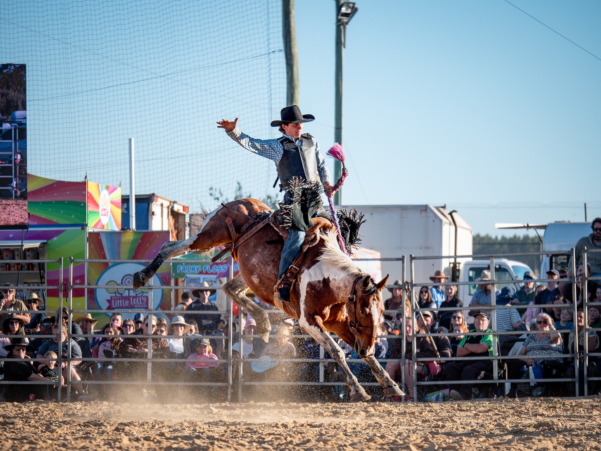 a bronc bucking a rider