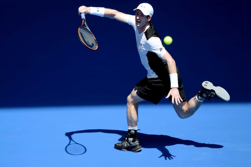 Andy Murray during the first round of the Australian Open