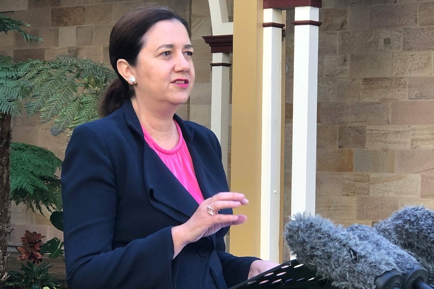 Queensland Premier Annastacia Palaszczuk speaks at a media conference.