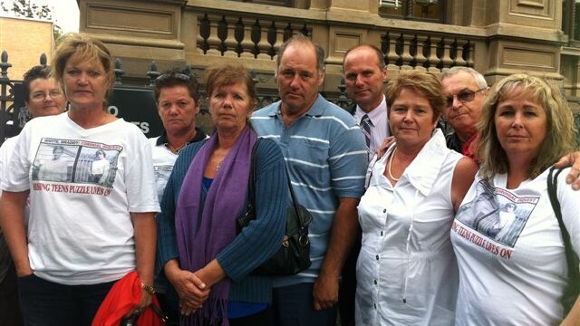 Lynette Ireland, left, with other family members at court
