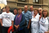 Lynette Ireland, left, with other family members at court