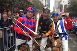 Fans at the Melbourne Cup parade.