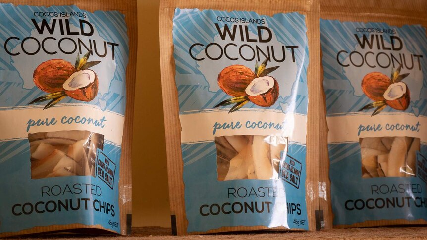 The coconut chips produced at Cocos Farm.