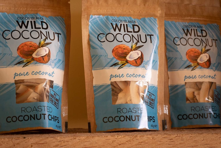 The coconut chips produced at Cocos Farm.