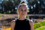 Young woman's portrait in afternoon sun.