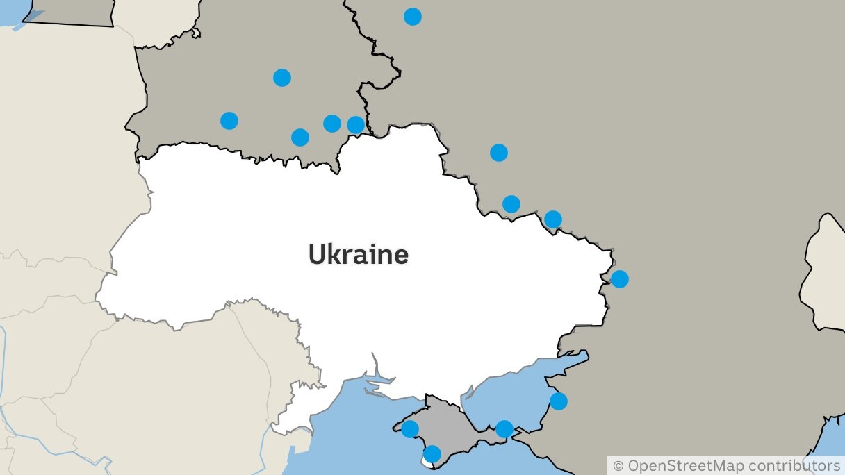 With Russian troops to the north, east and south, these satellite images show Ukraine is surrounded