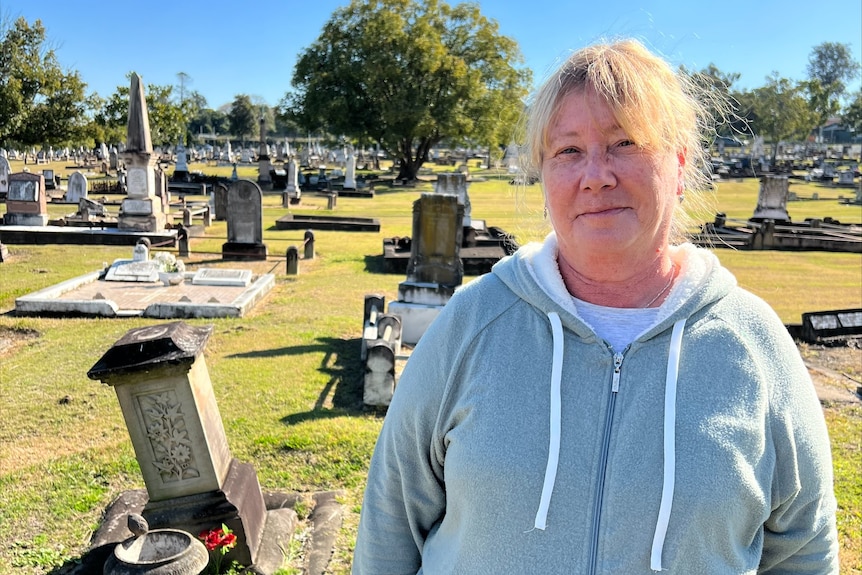 Tracey Olivieri at the cemetery.