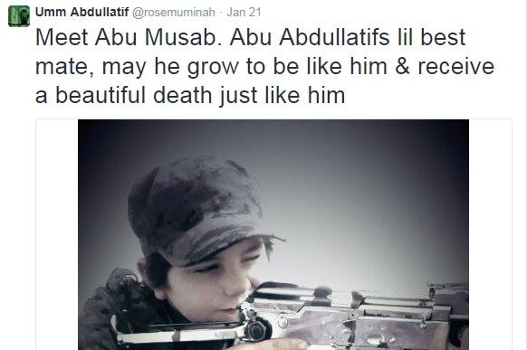 "Meet Abu Musab. Abu Abdullatifs lil best mate, may he grow to be like him and receive a beautiful death like him."