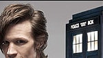 Dr Who actor Matt Smith with the tardis - ONLY HAS SMALL SIZES and must have BBC credit in caption