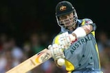 Damien Martyn lashes out during the Twenty20 match between Australia and South Africa.