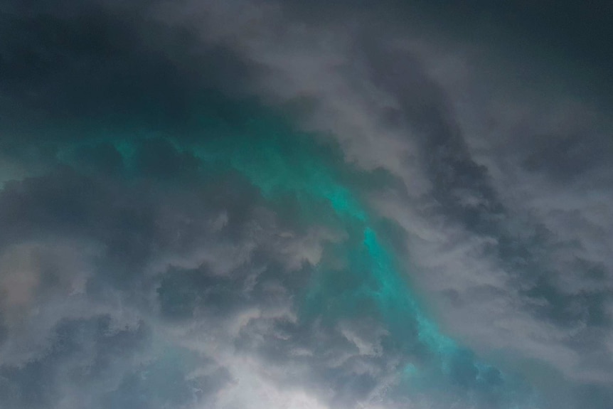 green storm clouds - very spooky!