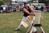 Axeman Kody Steers in action at Longford Show