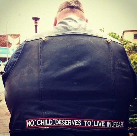 A member of the support group, Bikers Against Child Abuse.