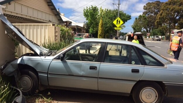 Emergency services in Payneham South after a car crashes into a house
