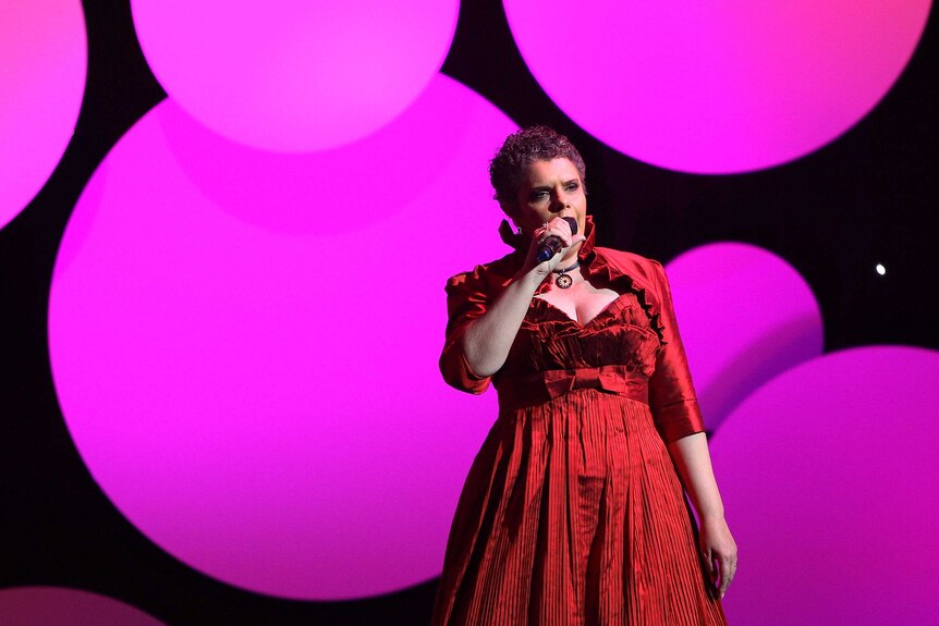Soprano Deborah Cheetham performs live on stage at the 2012 Deadly Awards.