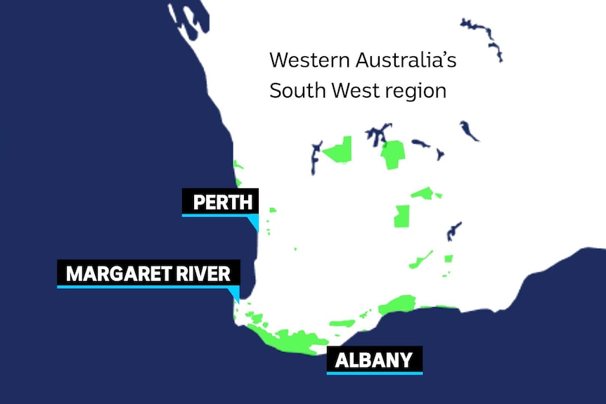Map of South West WA