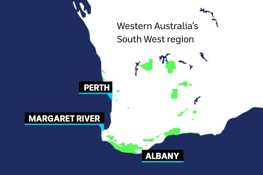 Map of South West WA