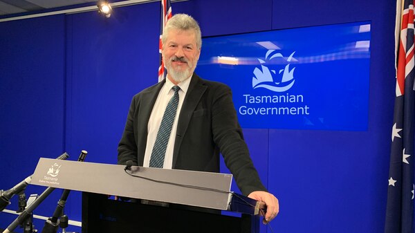 A man giving a speech.
