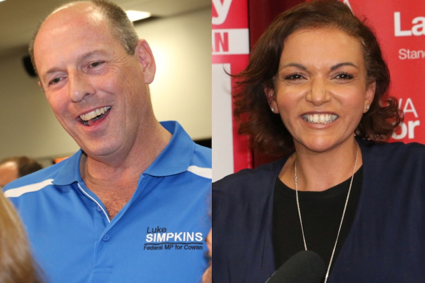 Composite image of Luke Simpkins and Anne Aly, with each smiling.