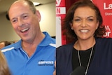 Composite image of Luke Simpkins and Anne Aly, with each smiling.