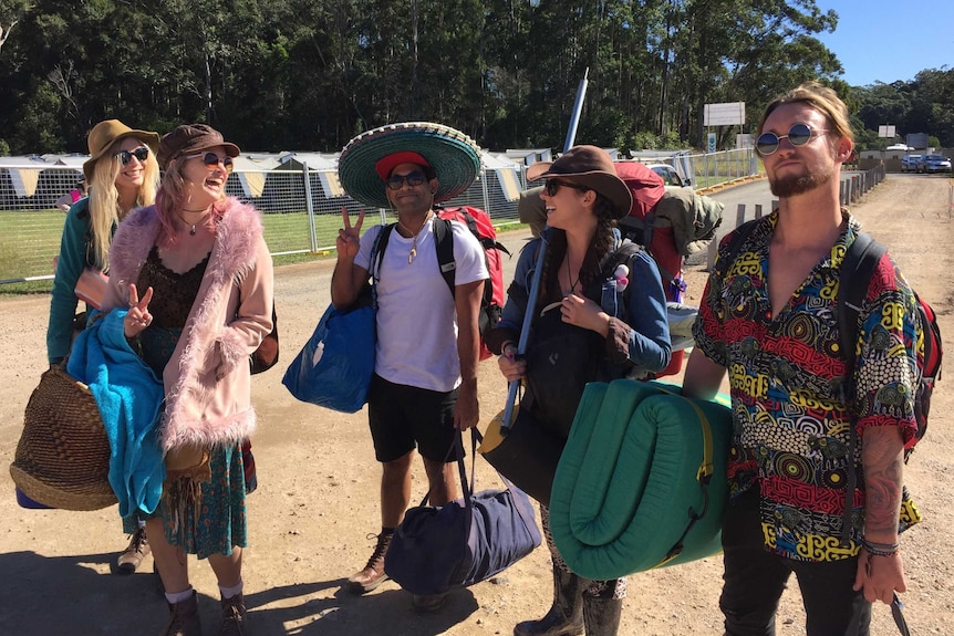 Festival goers checking in to Splendour in the Grass camping site at Byron Parklands