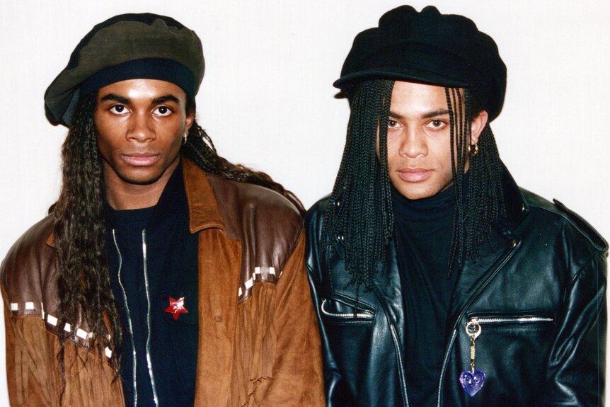 Headshots of Rob and Fab, the two good looking black men who make up Milli Vanilli