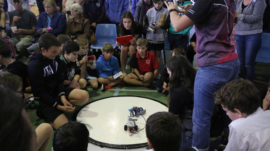 Robots competing in the 'Sumo' challenge