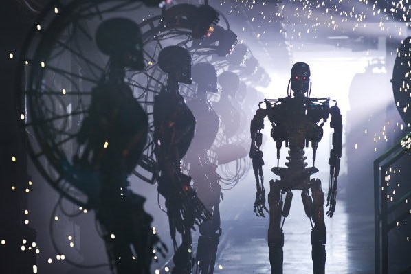 Battle androids in a factory in the 2009 film Terminator Salvation.