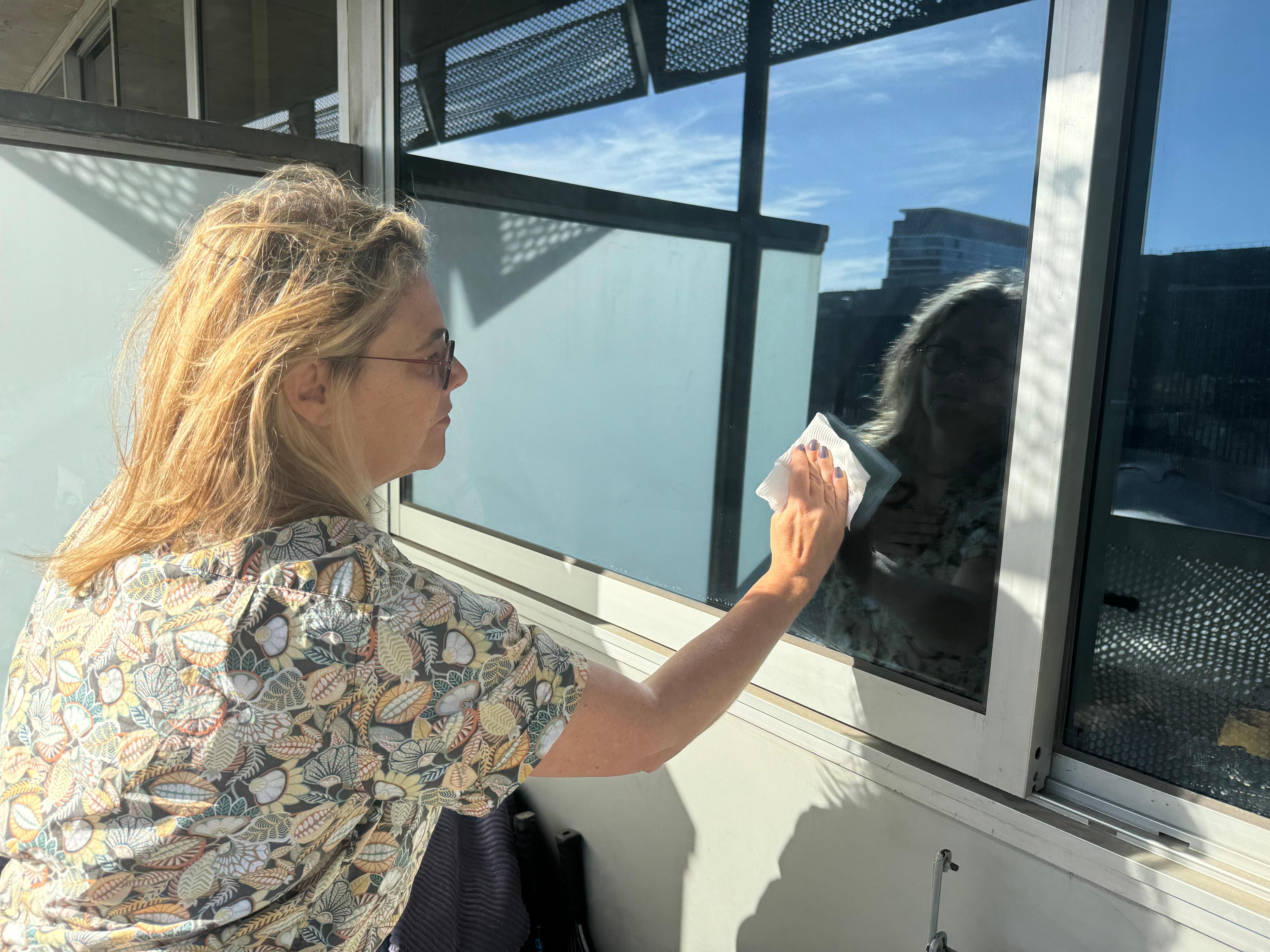 A family on a balcony