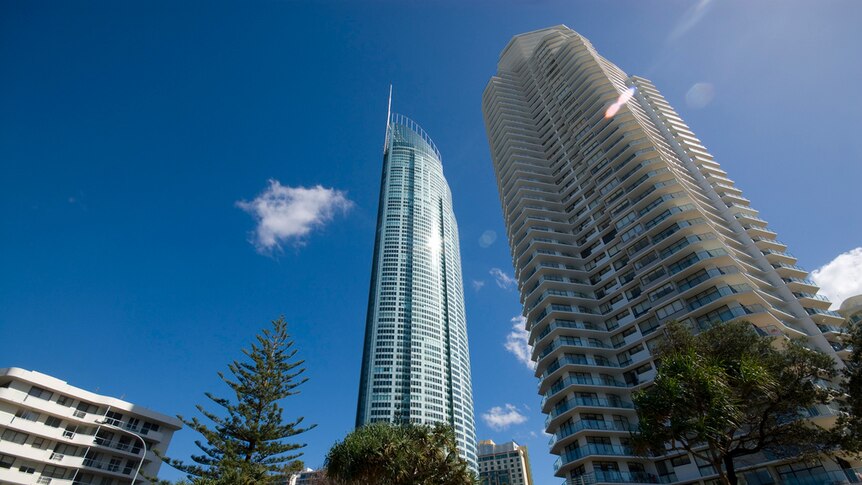 Q1 tower (centre) on the Gold Coast